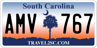 SC license plate AMV767