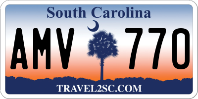 SC license plate AMV770