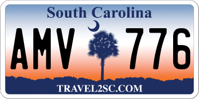 SC license plate AMV776