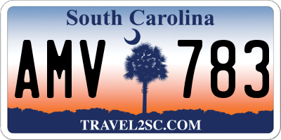 SC license plate AMV783