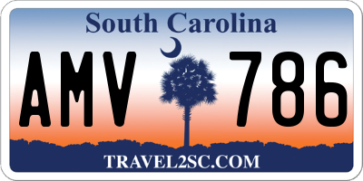 SC license plate AMV786
