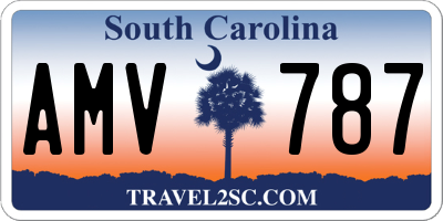 SC license plate AMV787