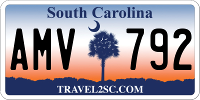 SC license plate AMV792