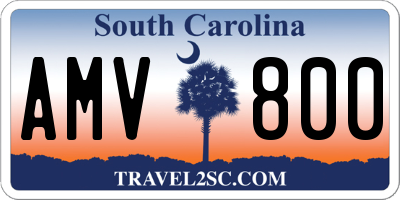 SC license plate AMV800