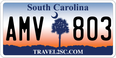 SC license plate AMV803