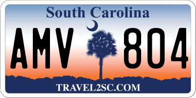 SC license plate AMV804