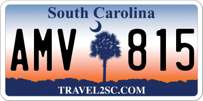 SC license plate AMV815