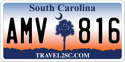 SC license plate AMV816