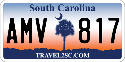 SC license plate AMV817