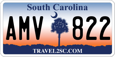 SC license plate AMV822