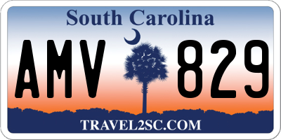 SC license plate AMV829