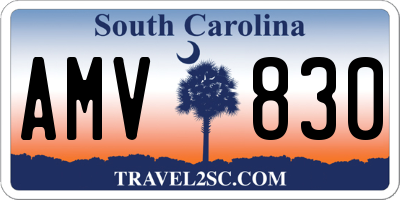 SC license plate AMV830