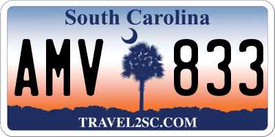 SC license plate AMV833