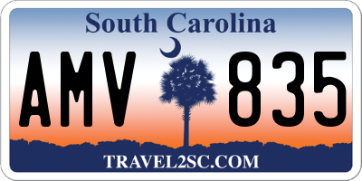 SC license plate AMV835