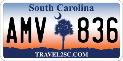 SC license plate AMV836