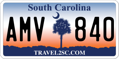 SC license plate AMV840