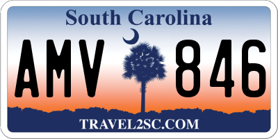 SC license plate AMV846