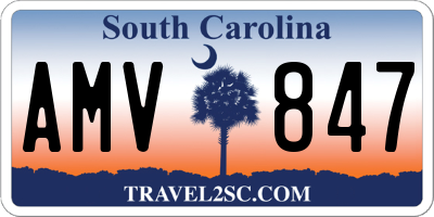 SC license plate AMV847