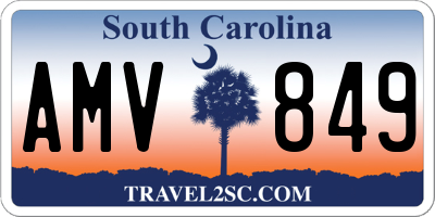SC license plate AMV849