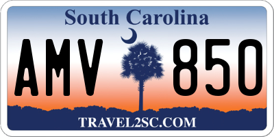 SC license plate AMV850