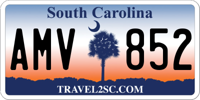 SC license plate AMV852