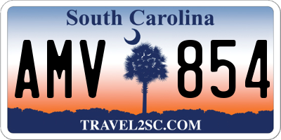SC license plate AMV854