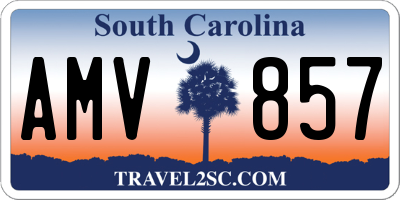 SC license plate AMV857