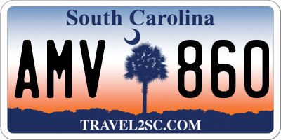 SC license plate AMV860