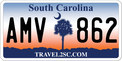 SC license plate AMV862