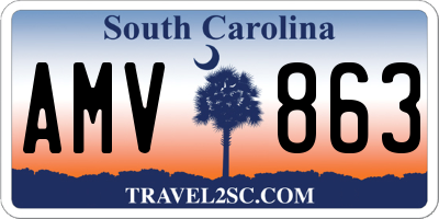 SC license plate AMV863