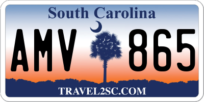 SC license plate AMV865