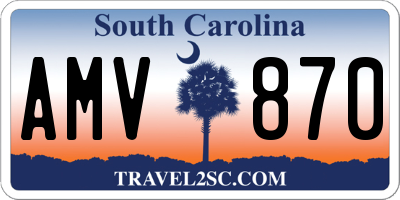SC license plate AMV870