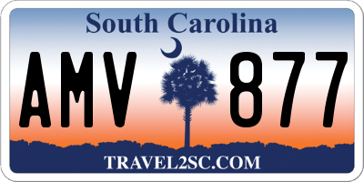 SC license plate AMV877