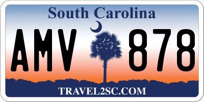 SC license plate AMV878