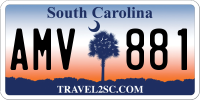 SC license plate AMV881