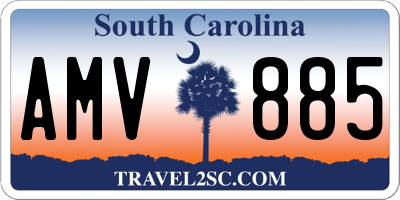SC license plate AMV885
