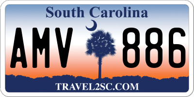 SC license plate AMV886