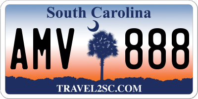SC license plate AMV888