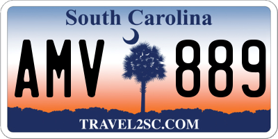 SC license plate AMV889