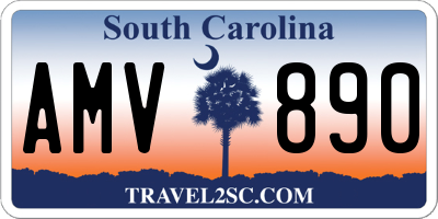 SC license plate AMV890