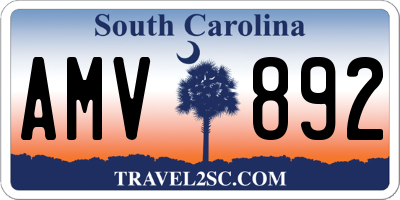 SC license plate AMV892
