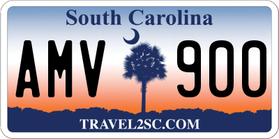 SC license plate AMV900
