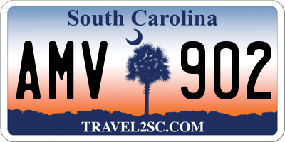 SC license plate AMV902