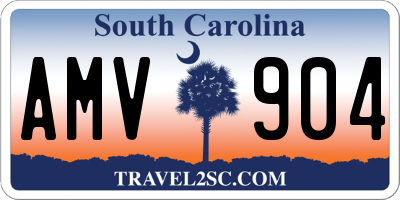 SC license plate AMV904