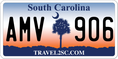 SC license plate AMV906