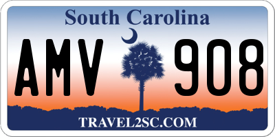 SC license plate AMV908