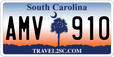 SC license plate AMV910