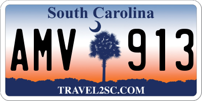 SC license plate AMV913