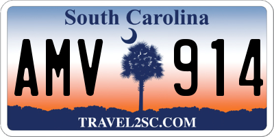 SC license plate AMV914