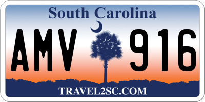 SC license plate AMV916